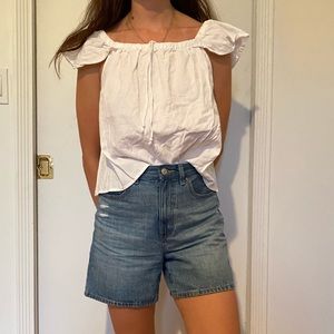 Madewell white cotton off shoulder top